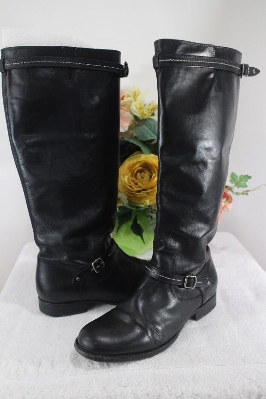 FRYE 76365 BLACK MELISSA RIDING BOOTS SIZE 9B (1400